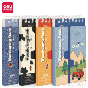 Spiraalplokk DELI A7/90l, jooneline, spiraal ülal, lukustatav, erinevad pildid