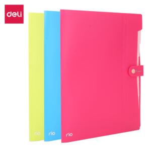 Lõõtsmapp DELI RIO A4 8-vahega, trukiga, assortii