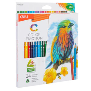 Värvipliiatsid DELI 24-värvi, kolmetahulised