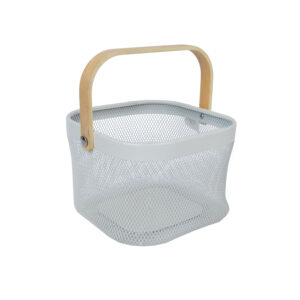 Korv OTTO 21x23xH14cm, sangaga valge