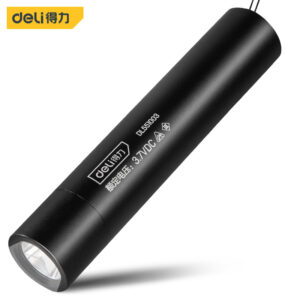 Taskulamp DELI 3W akuga 1200mAh LED alumiinium korpus