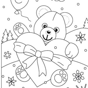 Õnnitluskaart Charlot, Värvitav karu