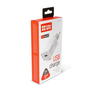 USB laadija Colorway CHS012 AutoID 2A (10W) valge