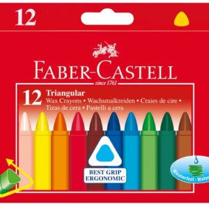 Rasvakriidid Faber-Castell kolmekandilised 12-värvi