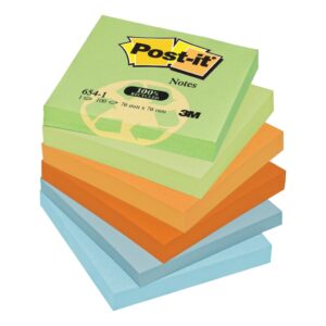 *Märkmepaber 3M Post-it® Recycling Assorted 76mmx76mm 12tk/pk 100L