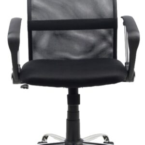 Töötool College 173 ratastega, võrk seljatoega, käetugedega, must