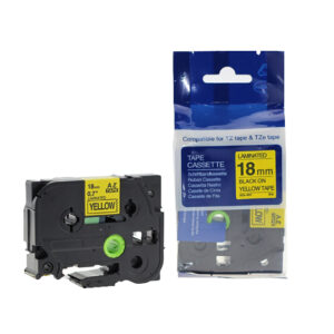 Kleepkirjalint Brother TZ-641 18mm x 8m must kiri kollasel