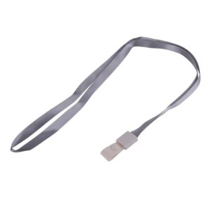 Kaelapael DELI 45x1cm hall, plastikust kinnitus (valge clip)