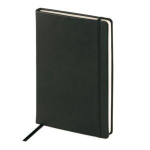 Kontoriraamat BrunoVisconti Megapolis Velvet A5/100L 5x5 ruut kõvad kaaned, must