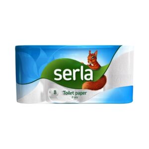 Tualettpaber Serla Orava, 3-kihiline, valge 8rl/pk (5pk/kott)