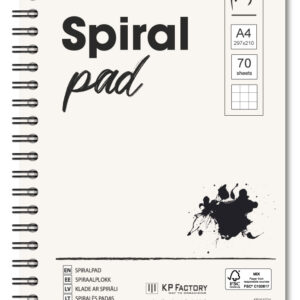 Spiraalplokk College  A4/70l, 5x5 ruut, perfo ja kammspiraal pikemal küljel, 4 auku 80-80-80