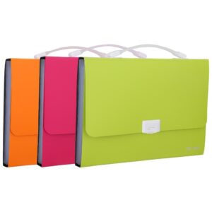 Lõõtsmapp DELI A4 7-vahega, lukk, sangaga erksad värvid