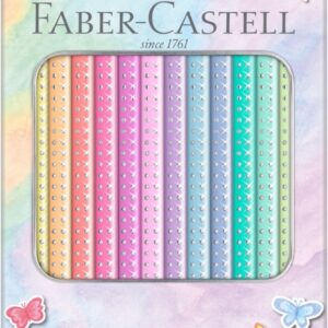 Värvipliiatsid Faber-Castell Sparkle 12-värvi pastell metallkarbis