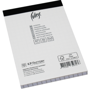 Märkmeplokk College A7+/50l, 5x5 ruut, perfo lühemal küljel