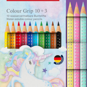 Värvipliiatsid Faber-Castell Colour Grip Unicorn 10+3-värvi