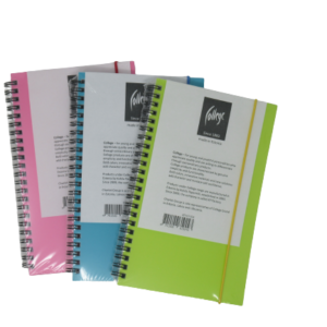 Spiraalplokk College 128x205/80l, 5x5 ruut, PP-kaanega, kammspiraal pikemal küljel