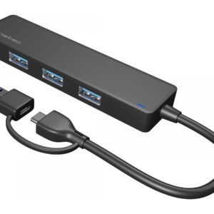 USB-jaam NATEC Mayfly 4-porti USB-A adapteriga