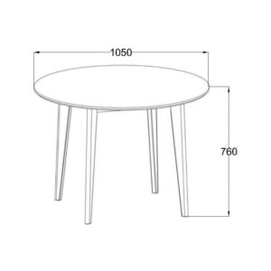 Söögilaud ROXBY D105xH76cm, must
