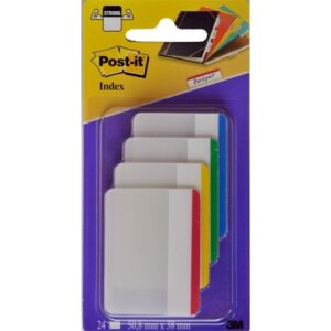 Järjehoidja 3M Post-it Indeks rippkaantele 50,8x43,2mm, 4värvi x 6tk