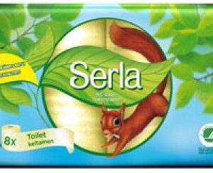 Tualettpaber Serla 3-kihiline, kollane 24rl/pk