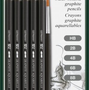 Akvarell-kunstipliiatsid Faber-Castell Aquarelle 5tk/pk + pintsel