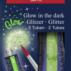 Glittergeel Faber-Castell 12ml 2tk/pk pimedas helendav
