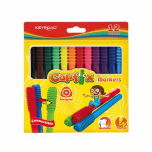 Viltpliiatsid Keyroad Capfix 12-värvi kolmekandilised