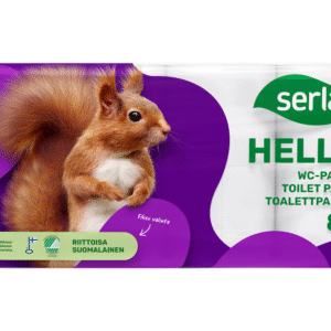 Tualettpaber Serla Orava, 3-kihiline, valge 8rl/pk (5pk/kott)