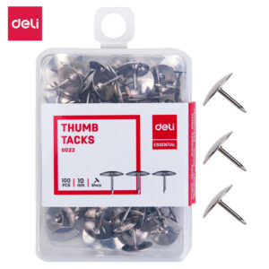 Knopkad DELI 10mm 100tk/pk, metalsed, plastkarbis