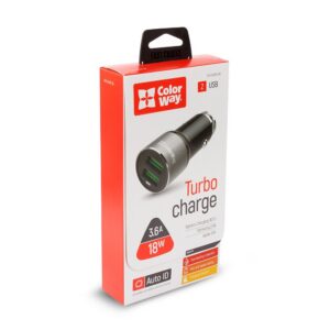 USB autolaadija Colorway CHA010 AutoID 3.6A (18W) must