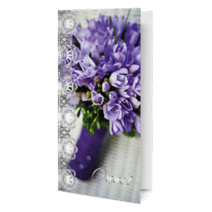 Õnnitluskaart Charlot lilla lillekimp