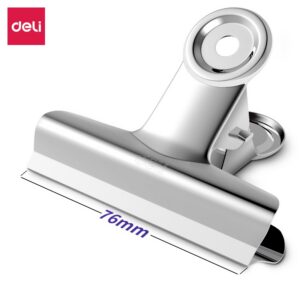 Paberiklamber DELI 76mm hõbedane 6tk/pk