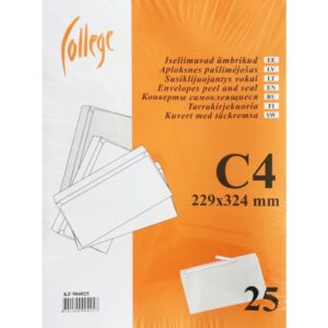 Ümbrik C4 College 229x324mm 25tk/pk