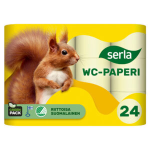 Tualettpaber Serla 3-kihiline, kollane 24rl/pk