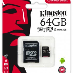 Mälukaart Kingston MicroSD (SDXC) 64GB klass Canvas Select 10